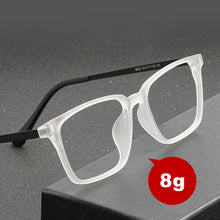 Carica l&#39;immagine nel visualizzatore di Gallery, Ultralight TR90 Glasses Frame Pure Titanium Myopia Glasses Men Comfortable Retro Square Large Size Optical Eyewear Frame 9822