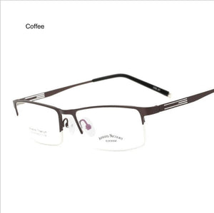 Ultralight Titanium Alloy Business Men's Optical Glasses Frames , Half Frame Openwork Metal Prescription Myopia Glass Frame F614