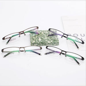 Ultralight Titanium Alloy Business Men's Optical Glasses Frames , Half Frame Openwork Metal Prescription Myopia Glass Frame F614
