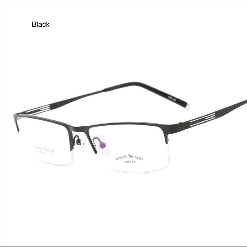 Ultralight Titanium Alloy Business Men's Optical Glasses Frames , Half Frame Openwork Metal Prescription Myopia Glass Frame F614