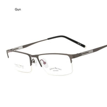 Carica l&#39;immagine nel visualizzatore di Gallery, Ultralight Titanium Alloy Business Men&#39;s Optical Glasses Frames , Half Frame Openwork Metal Prescription Myopia Glass Frame F614