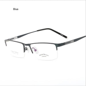 Ultralight Titanium Alloy Business Men's Optical Glasses Frames , Half Frame Openwork Metal Prescription Myopia Glass Frame F614