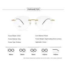 Load image into Gallery viewer, Ultralight Titanium Alloy Rimless Men Glasses Frame Square Eyeglasses Myopia Prescription Frames For Women Optical Eye Glass