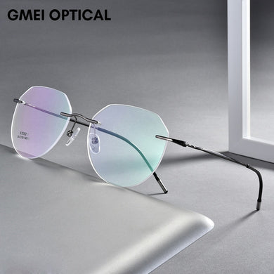 Ultralight Titanium Alloy Rimless Men Glasses Frame Square Eyeglasses Myopia Prescription Frames For Women Optical Eye Glass