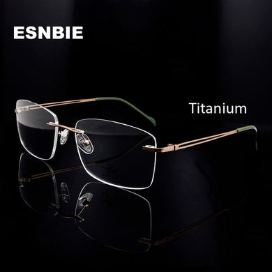 Ultralight Titanium Glasses Frame Women Men Rimless Eyeglasses Myopia Reading Prescription Eyewear Square Frameless Spectacles