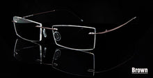 Load image into Gallery viewer, Ultralight Titanium Rimless Glasses Gold Men Small Square Frameless Eyeglasses Frame Women Optical Frame Flexible Slim Leg