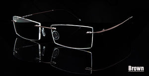 Ultralight Titanium Rimless Glasses Gold Men Small Square Frameless Eyeglasses Frame Women Optical Frame Flexible Slim Leg