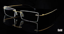 Load image into Gallery viewer, Ultralight Titanium Rimless Glasses Gold Men Small Square Frameless Eyeglasses Frame Women Optical Frame Flexible Slim Leg