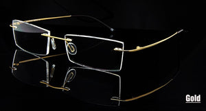 Ultralight Titanium Rimless Glasses Gold Men Small Square Frameless Eyeglasses Frame Women Optical Frame Flexible Slim Leg