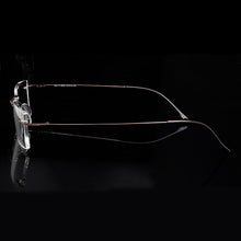Load image into Gallery viewer, Ultralight Titanium Rimless Glasses Gold Men Small Square Frameless Eyeglasses Frame Women Optical Frame Flexible Slim Leg