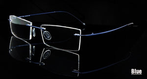 Ultralight Titanium Rimless Glasses Gold Men Small Square Frameless Eyeglasses Frame Women Optical Frame Flexible Slim Leg
