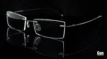 Load image into Gallery viewer, Ultralight Titanium Rimless Glasses Gold Men Small Square Frameless Eyeglasses Frame Women Optical Frame Flexible Slim Leg