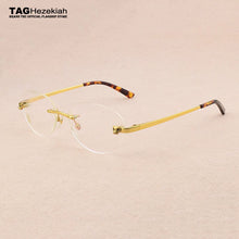 Load image into Gallery viewer, Ultralight titanium glasses frame women Rimless glasses frame men eyeglasses frames men Frameless spectacle frames Women CT0038S