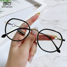 Load image into Gallery viewer, Umanco Round Anti Blue Light Glasses for Women Men Metal Optical Eyeglasses Frame Myopia Spectacles 0 Diopter Eyewear
