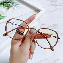 Load image into Gallery viewer, Umanco Round Anti Blue Light Glasses for Women Men Metal Optical Eyeglasses Frame Myopia Spectacles 0 Diopter Eyewear