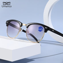 Load image into Gallery viewer, Umanco Intelligent Multifocal Progressive Finished Reading Glasses Men Women Square Anti Blue Light Far Near Presbyopia Eyewear