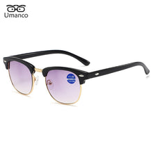 Load image into Gallery viewer, Umanco Intelligent Multifocal Progressive Finished Reading Glasses Men Women Square Anti Blue Light Far Near Presbyopia Eyewear