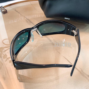 Unique Arc Legh Moon Lens Red Sunglasses Women Unusual Cat Eye Frame Sun Glasses 2023 Men Hip Hop Eyewear  Brand Design