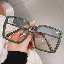 Load image into Gallery viewer, Unique Green Red Stripe Square Sunglasses For Women  Brand Single Bridge Sun Glasses Female Oversized Green Pink Shades