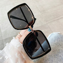 Load image into Gallery viewer, Unique Green Red Stripe Square Sunglasses For Women  Brand Single Bridge Sun Glasses Female Oversized Green Pink Shades