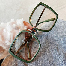 Load image into Gallery viewer, Unique Green Red Stripe Square Sunglasses For Women  Brand Single Bridge Sun Glasses Female Oversized Green Pink Shades