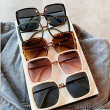 Load image into Gallery viewer, Unique Green Red Stripe Square Sunglasses For Women  Brand Single Bridge Sun Glasses Female Oversized Green Pink Shades