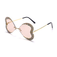 Load image into Gallery viewer, Unique Heart Rimless Sunglasses Women  Brand Designer Glasses Shiny Diamond Eyewear Rhinestone Sunglasses Men UV400 Shades
