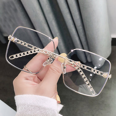 Unique Hollow Chain Frame Sunglasses For Women 2023 Alloy Square Sun Glasses Gradient Uv400 Eyewear Female Shades