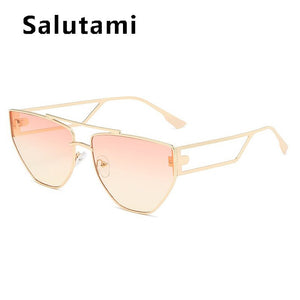 Unique Irregular Hollow Square Sunglasses For Women  Brand Double Bridge Black Brown Sun Glasses Female Uv400 Shades Men