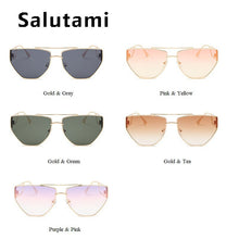 Carica l&#39;immagine nel visualizzatore di Gallery, Unique Irregular Hollow Square Sunglasses For Women  Brand Double Bridge Black Brown Sun Glasses Female Uv400 Shades Men