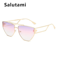 Carica l&#39;immagine nel visualizzatore di Gallery, Unique Irregular Hollow Square Sunglasses For Women  Brand Double Bridge Black Brown Sun Glasses Female Uv400 Shades Men