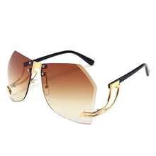 Load image into Gallery viewer, Unique Irregular Sunglasses Women Oversized Rimless Sun Glasses Ladies Brand Designer UV400 Gradient Shades Eyewear