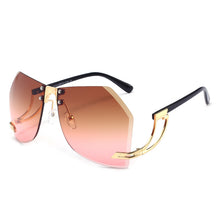 Load image into Gallery viewer, Unique Irregular Sunglasses Women Oversized Rimless Sun Glasses Ladies Brand Designer UV400 Gradient Shades Eyewear