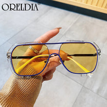 Load image into Gallery viewer, Unique Light Purple Yellow Glasses Frame Female Retro Alloy Gradient Sunglasses Elegant Female Glasses Can Wear Myopia Glasses