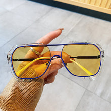 Load image into Gallery viewer, Unique Light Purple Yellow Glasses Frame Female Retro Alloy Gradient Sunglasses Elegant Female Glasses Can Wear Myopia Glasses