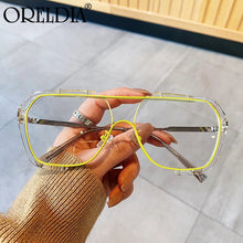 Load image into Gallery viewer, Unique Light Purple Yellow Glasses Frame Female Retro Alloy Gradient Sunglasses Elegant Female Glasses Can Wear Myopia Glasses