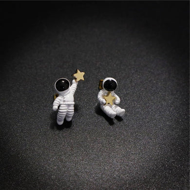 Astronauta spaziale cielo adorabile unico con orecchini a forma di stella Corea Brincos asimmetrici carini creativi per gioielli da donna ragazza Galaxy 
