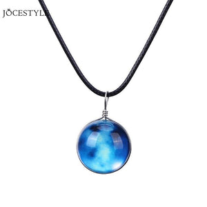 Unique Luminous Universe Glow Pendant Necklace Luminous in the Dark Ball Pendant Necklace Gift Unisex
