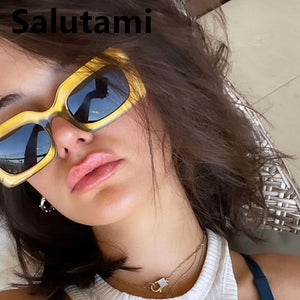 Unique Orange Square Sunglasses For Women  Brand Elegant Gradient Uv400 Sun Glasses Men Hip Hop Black Green Eyewear