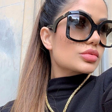 Unique Oversized Woman Sunglasses Black Rice Square Glasses Big Frame Sunglasses Vintage Retro Glasses oculos feminino