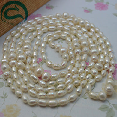 Negozio unico di gioielli di perle Collana di perle lunghe da 60 pollici Collana di perle naturali di colore bianco Gioielleria raffinata da donna 