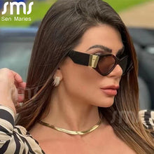 Load image into Gallery viewer, Unique Polygon Cat Eye Sunglasses For Women  Brand Wide Frame Gradient Sun Glasses Female Shades Eyewear