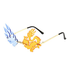 Carica l&#39;immagine nel visualizzatore di Gallery, Unique Rimless Dragon Phoenix Shape Glasses Party Funny Sunglasses Frameless Colorful Sun Glasses Men Cool Shades