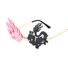 Carica l&#39;immagine nel visualizzatore di Gallery, Unique Rimless Dragon Phoenix Shape Glasses Party Funny Sunglasses Frameless Colorful Sun Glasses Men Cool Shades