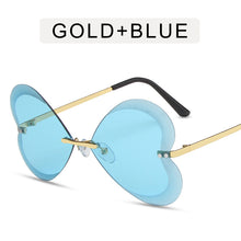 Load image into Gallery viewer, Unique Rimless Heart Eyewear Female Sunglasses Frameless Sun Glasses Ladies Eyepiece Women Sunshade Butterfly Eyeglasses Oculos