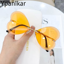 Load image into Gallery viewer, Unique Rimless Heart Eyewear Female Sunglasses Frameless Sun Glasses Ladies Eyepiece Women Sunshade Butterfly Eyeglasses Oculos