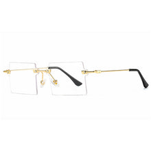 Carica l'immagine nel visualizzatore di Gallery, Unique Rimless Small Square Sunglasses For Women Vintage Alloy Gradient Sun Glasses Men Punk Ultralight Eyewear Uv400 Black