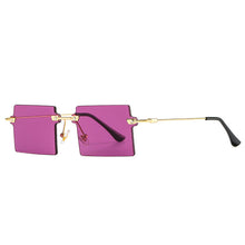 Carica l'immagine nel visualizzatore di Gallery, Unique Rimless Small Square Sunglasses For Women Vintage Alloy Gradient Sun Glasses Men Punk Ultralight Eyewear Uv400 Black