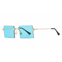 Carica l'immagine nel visualizzatore di Gallery, Unique Rimless Small Square Sunglasses For Women Vintage Alloy Gradient Sun Glasses Men Punk Ultralight Eyewear Uv400 Black
