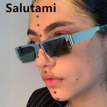 Load image into Gallery viewer, Unique Stainless Steel Small Square Hip Hop Sunglasses For Women Vintage Gradient Cool Sun Glasses Men Retro Punk Silver Eyewear